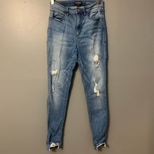 bebe high rise distressed jeans